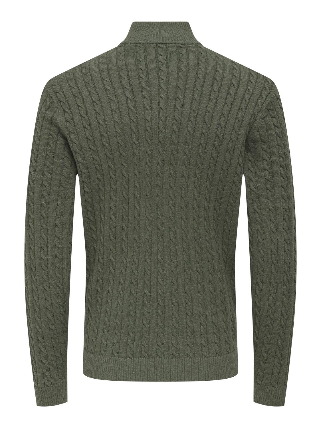 ONSLOUI REG 12 CABEL HALF ZIP KNIT NOOS - 7
