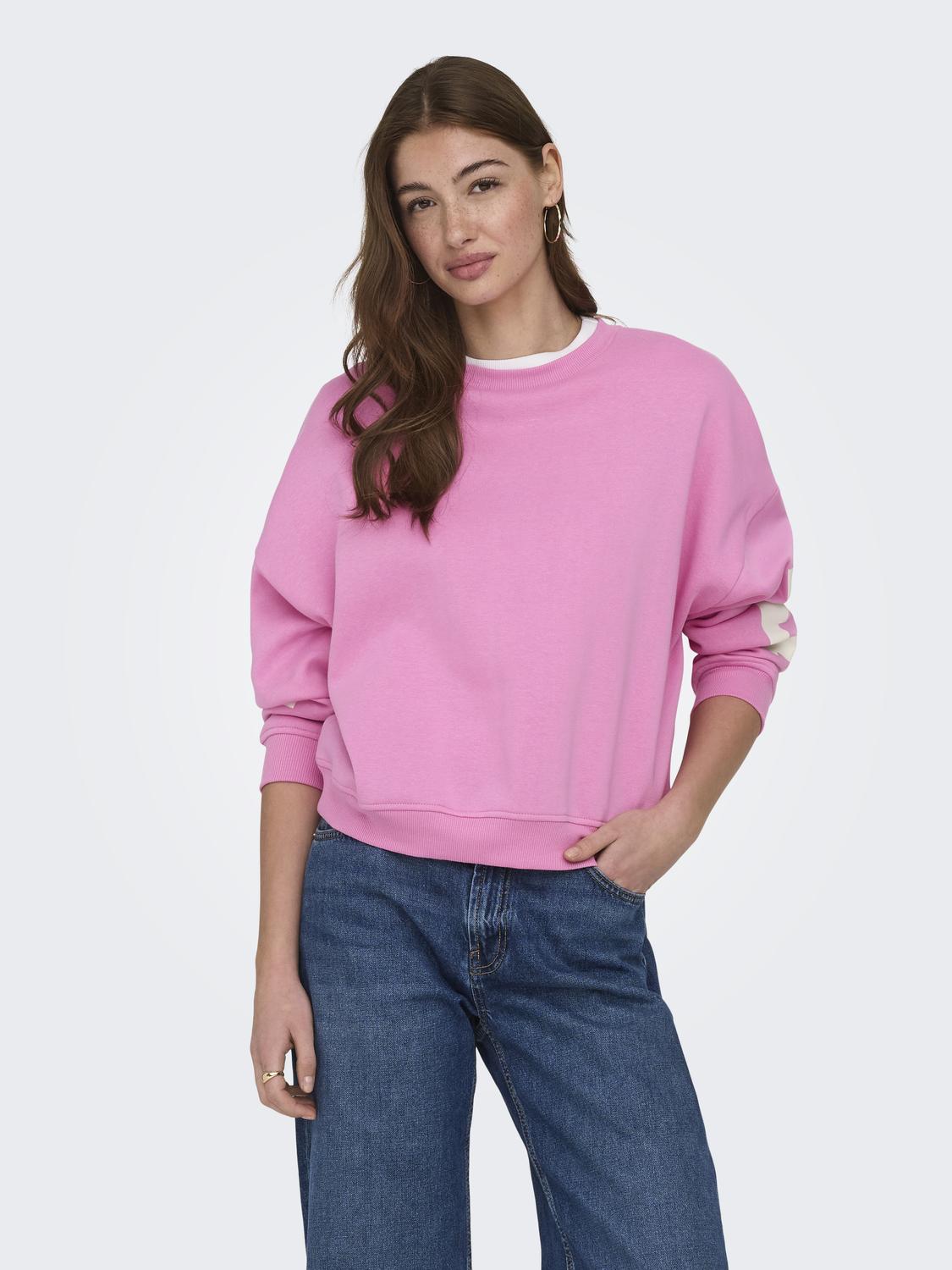 ONLSWEAT Loose fit sweatshirt met O-hals voor vrijetijdsgebruik