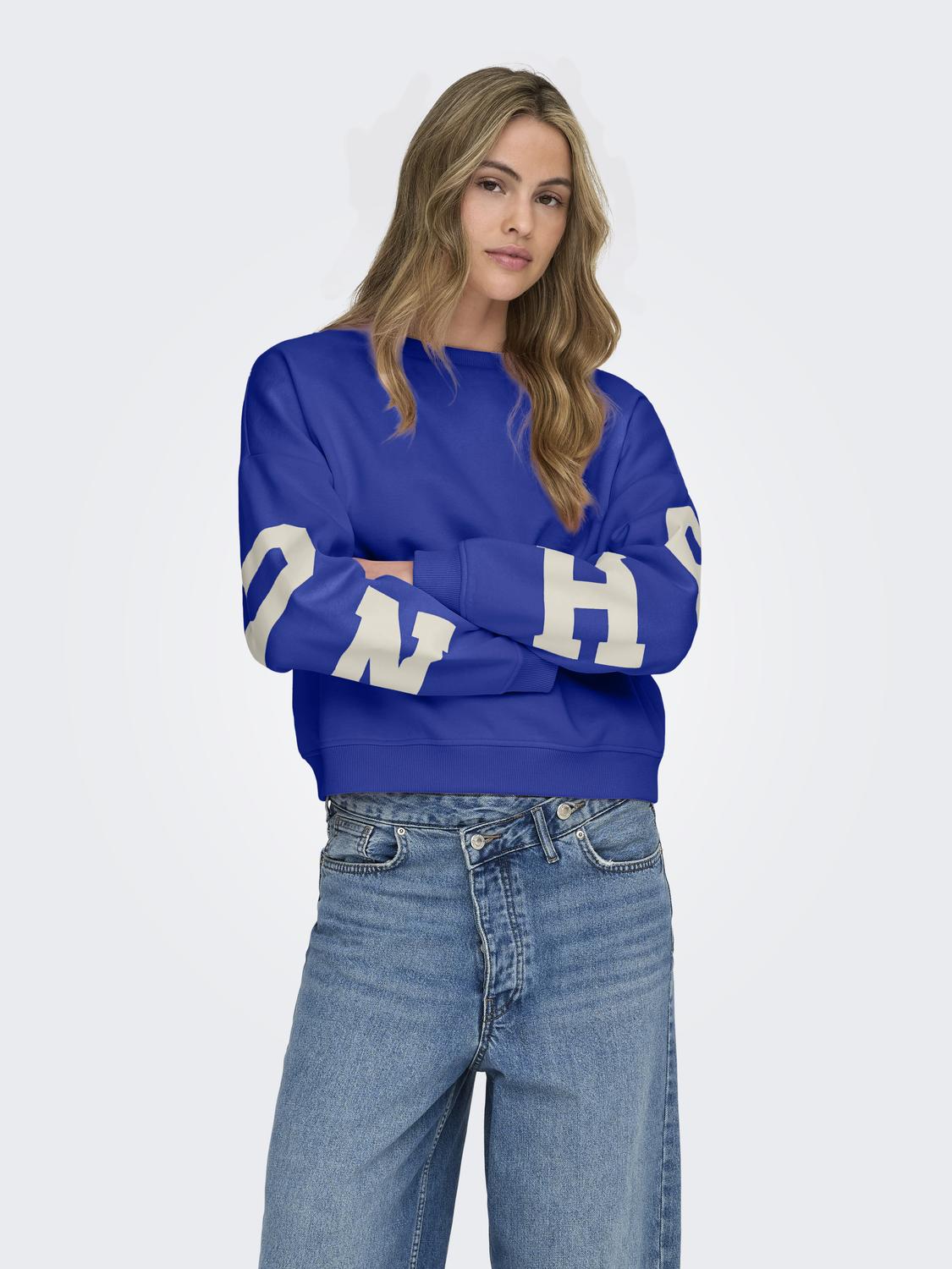 ONLSWEAT Locker geschnittenes Sweatshirt mit O-Ausschnitt für Freizeitkleidung