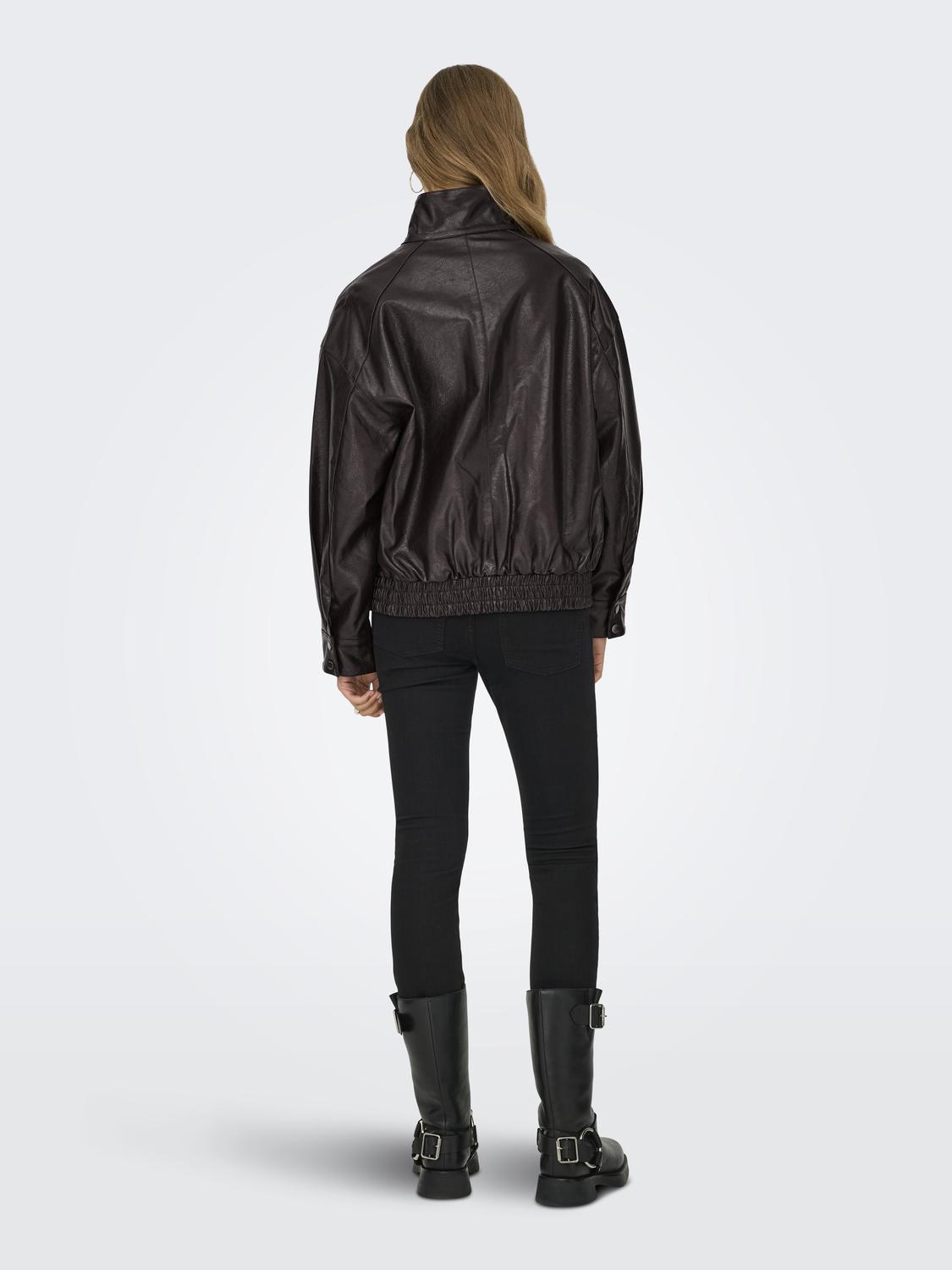 ONLJULIA FAUX LEATHER OVZ. BOMBER OTW - 2