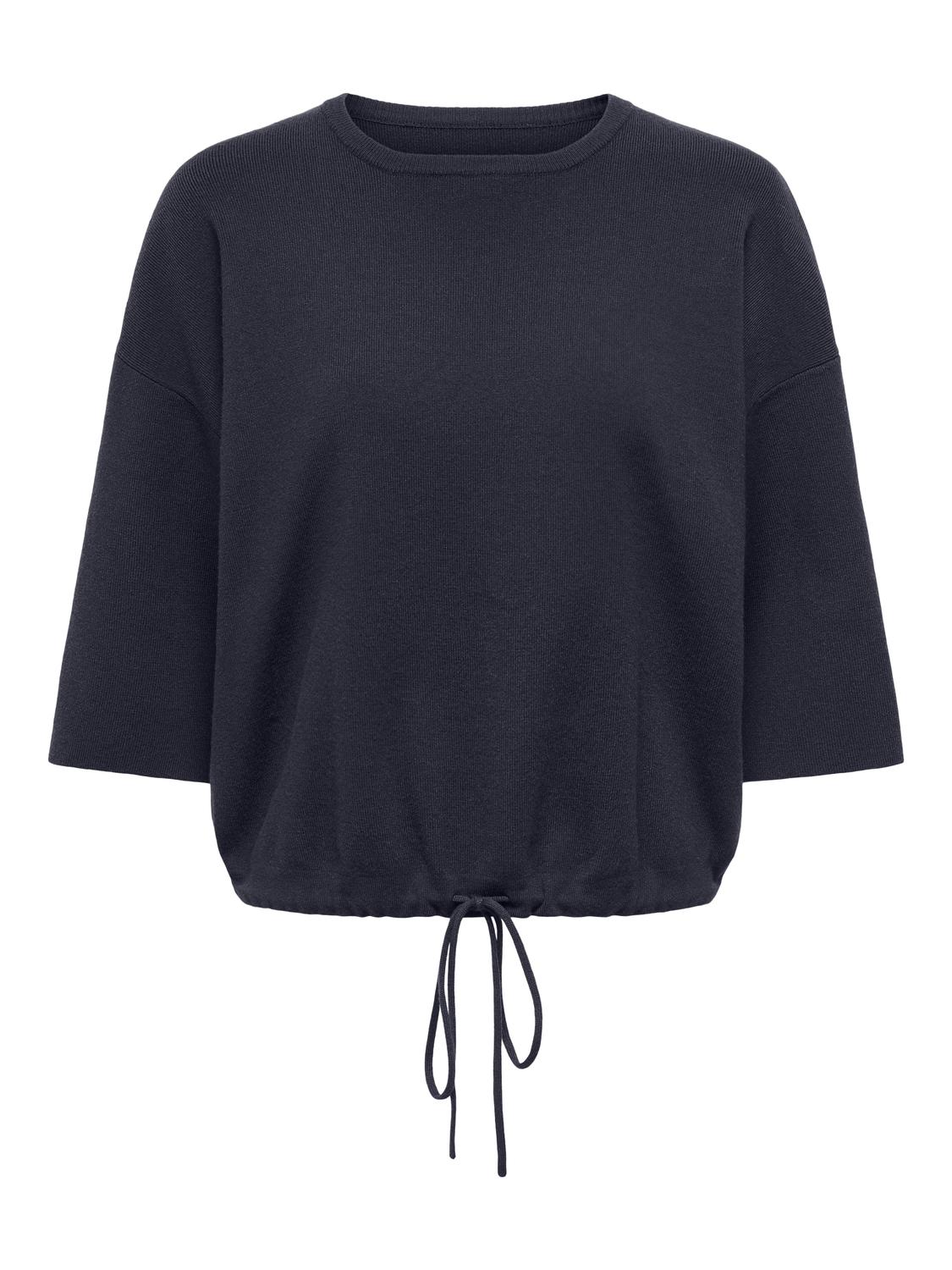 ONLSITERI SS LOOSE TIE O-NECK TOP CC KNT - 3