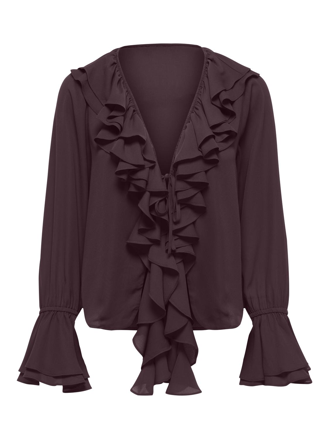 STUMATIN Bluse med volanger og volumermer