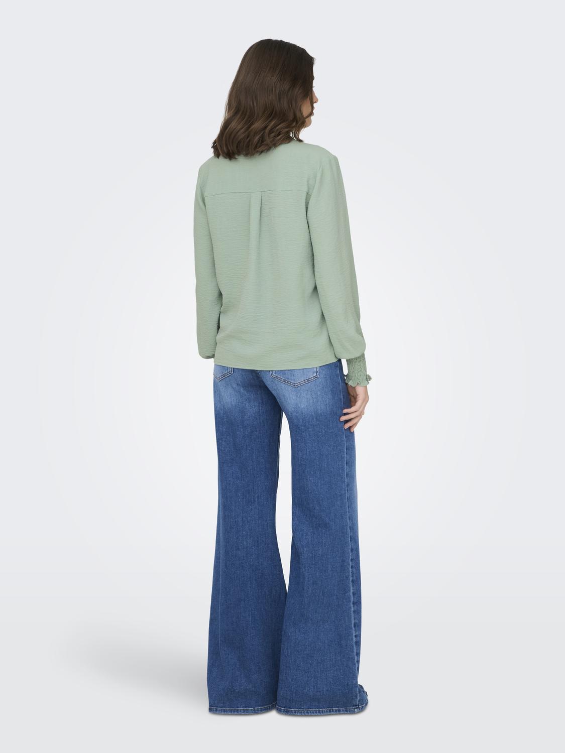 ONLMETTE V-NECK LS SMOCK TOP NOOS WVN - 2