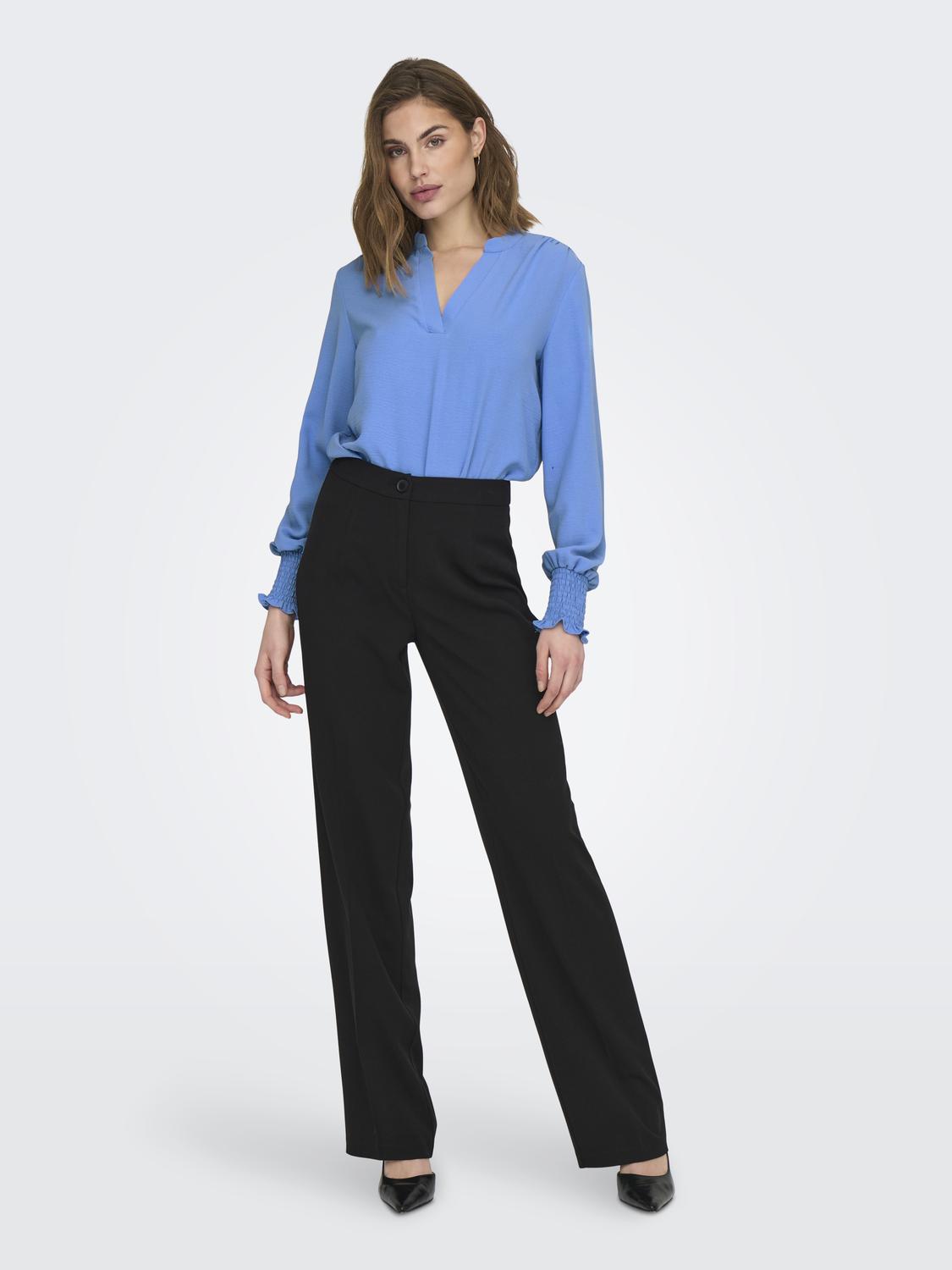 ONLMETTE V-NECK LS SMOCK TOP NOOS WVN - 6