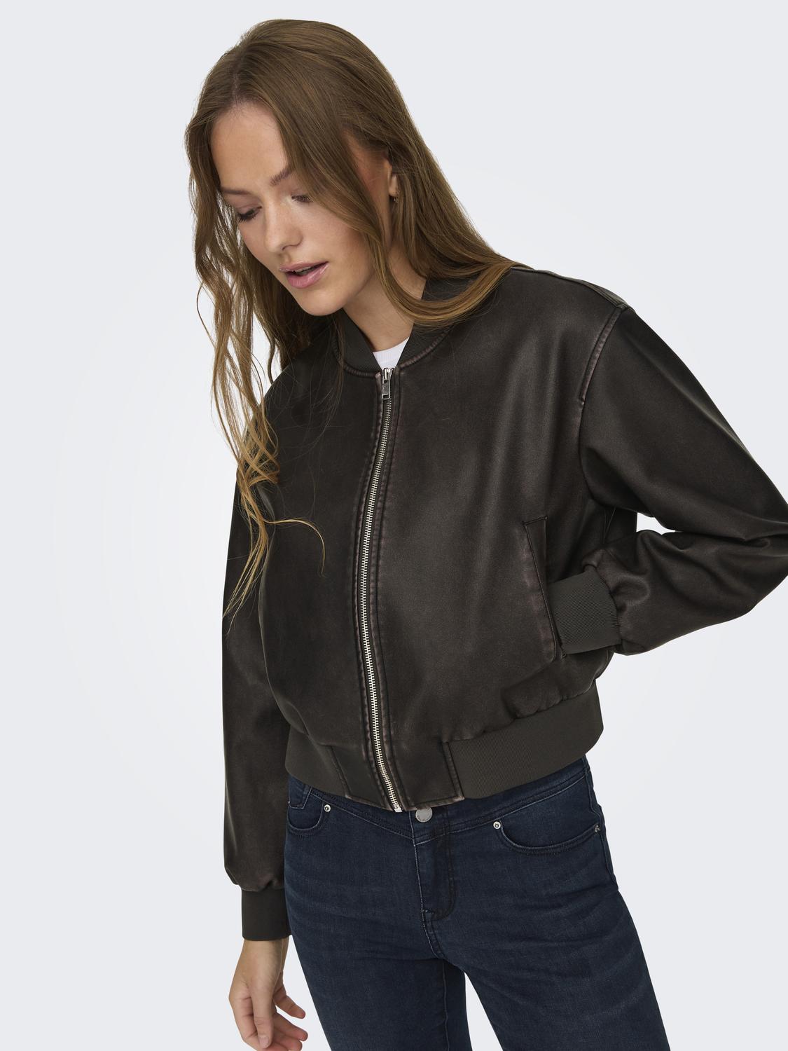 ONLJANE FAUX LEATHER WASHED BOMBER OTW - 6