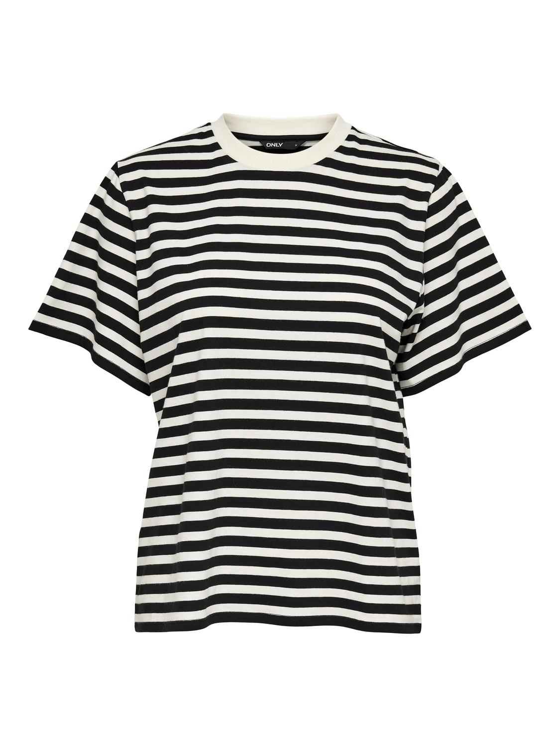 ONLLIVINA Hverdagstøj: Komfortabel T-shirt med O-hals og korte ærmer