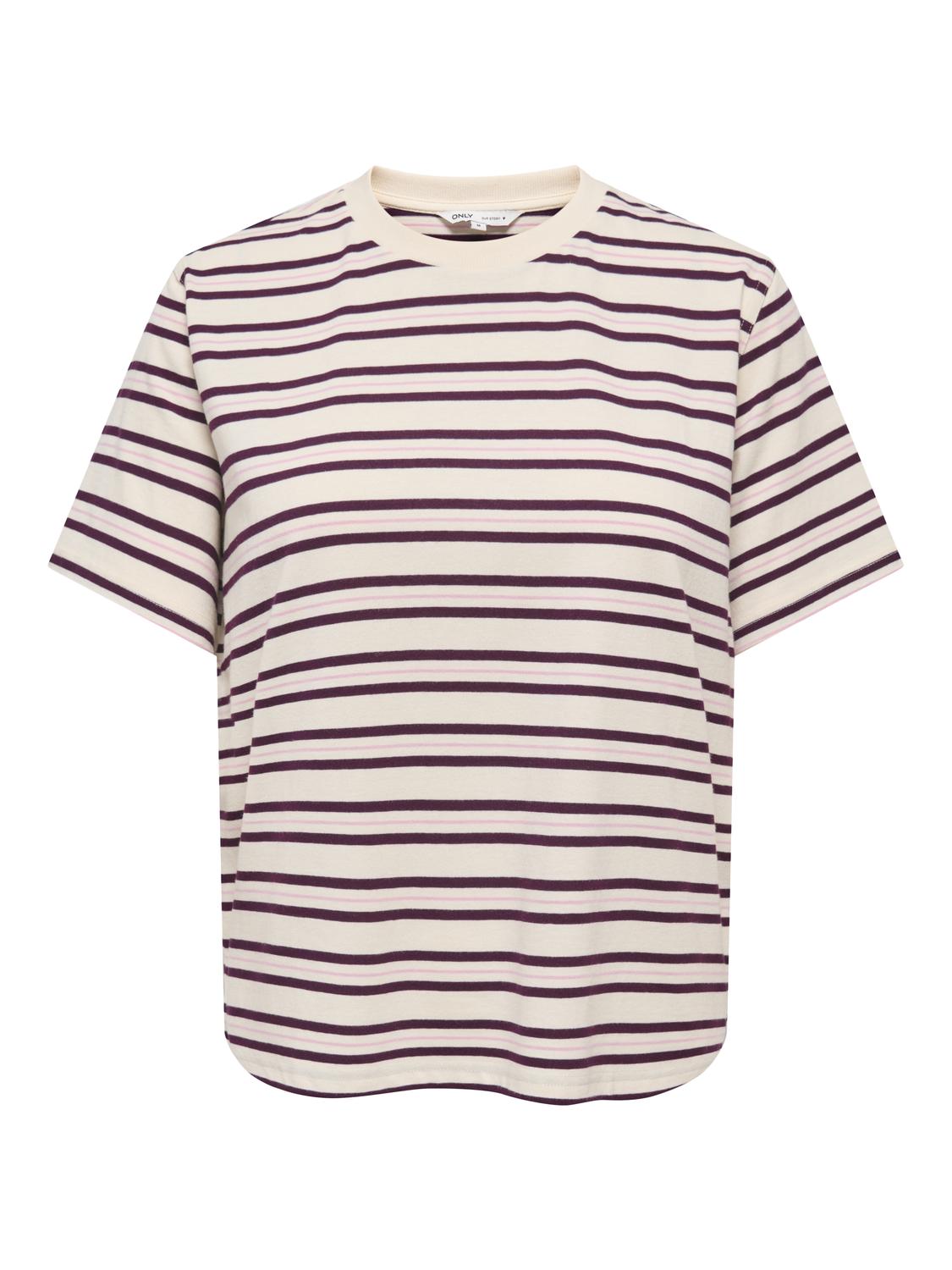 ONLLIVINA Alltag: Bequemes T-Shirt mit O-Ausschnitt und kurzen Ärmeln