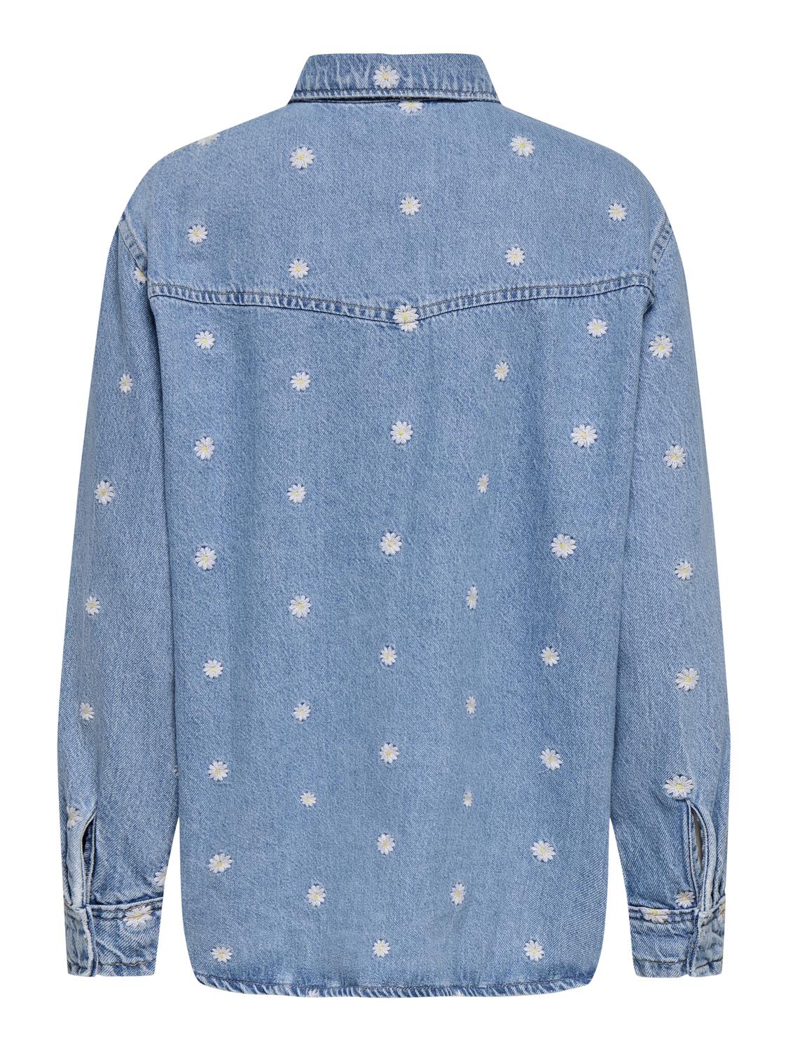 ONLVERA L/S DAISY EMB SHIRT DNM AZG - 8