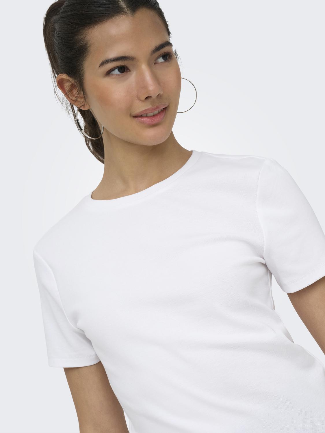 ONLRILEY Basic O-hals T-shirt med korte ærmer til unge damer - 4