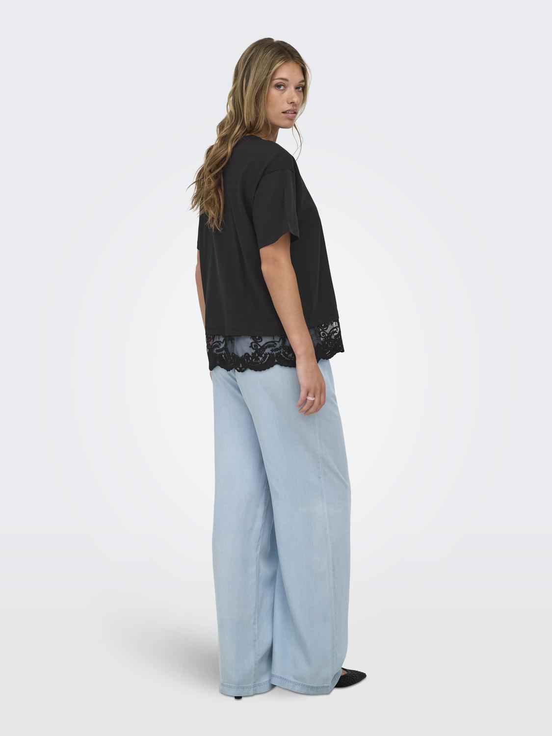 ONLVIVVI S/S LACE BOTTOM TOP JRS NOOS - 2