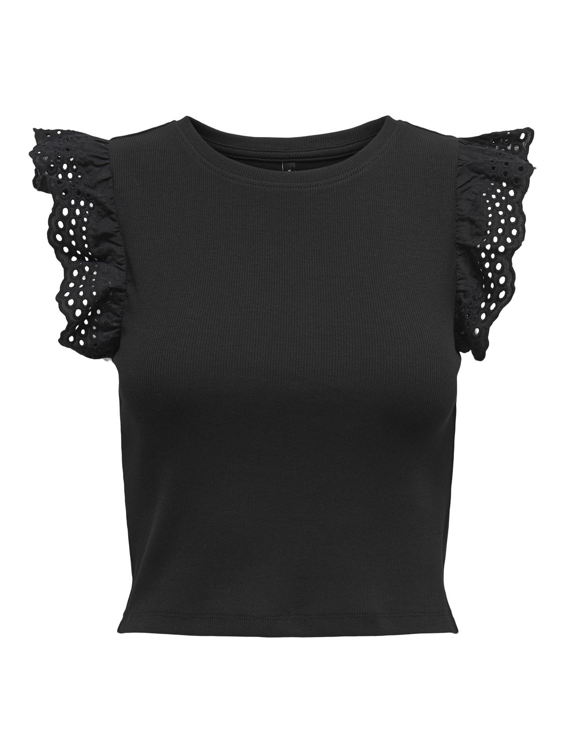 ONLMATHILDA S/L LACE DETAIL TOP JRS NOOS