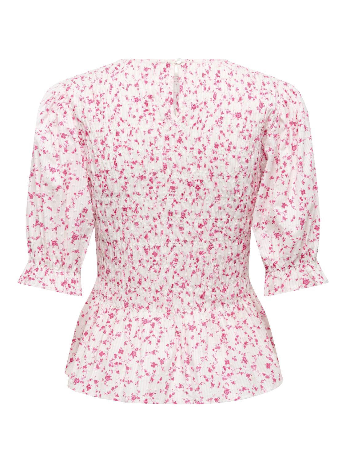 PGWILLA Bluse med volumermer og vaffelsømdetalj - 2