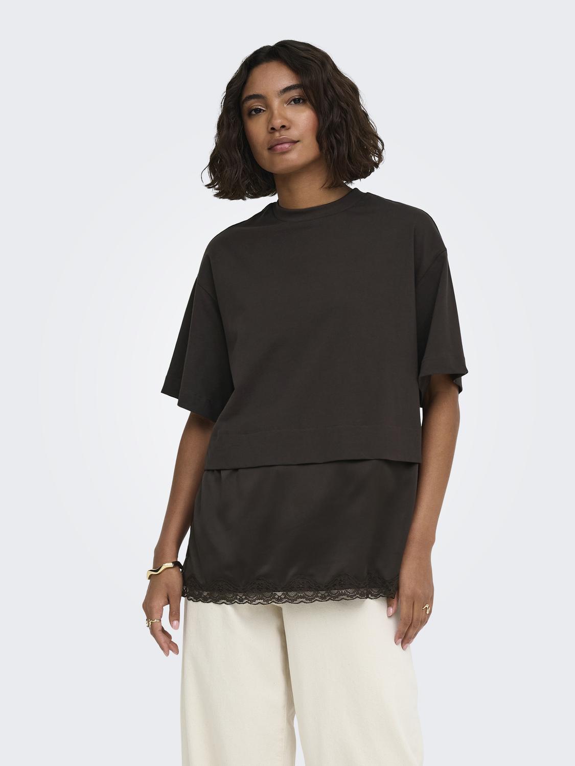 ONLMEXA S/S TEE LACE TOP WVN