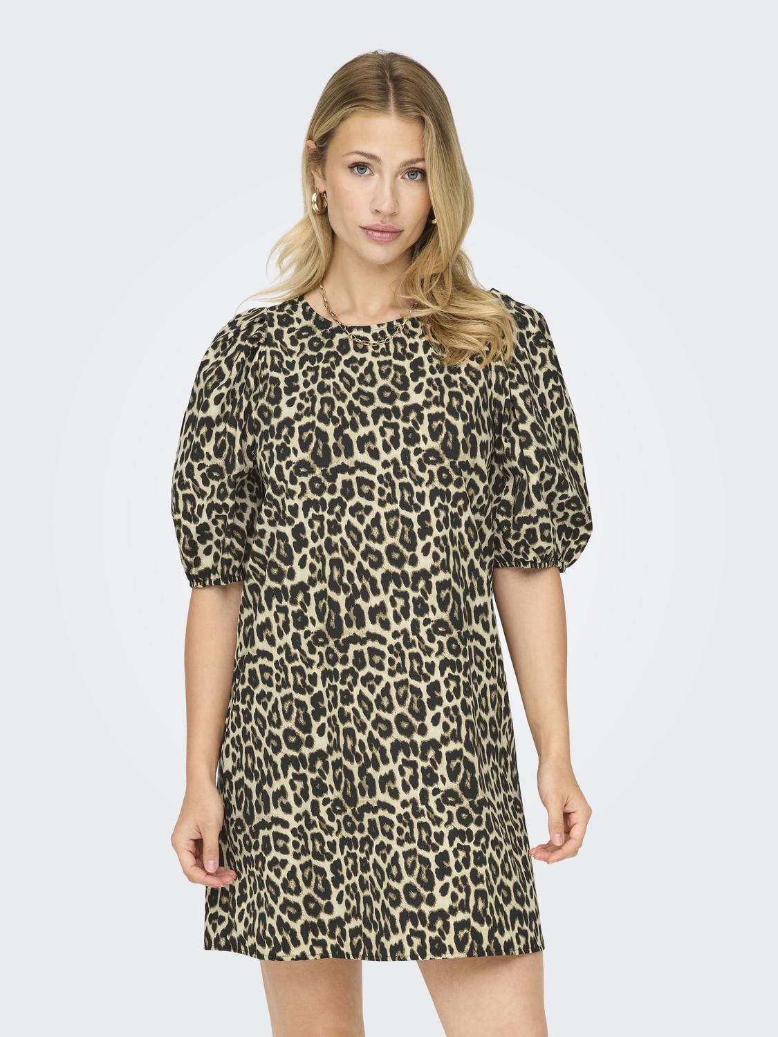 ONLCLARA Kleid mit O-Ausschnitt und kurzen Ärmeln für den Alltag