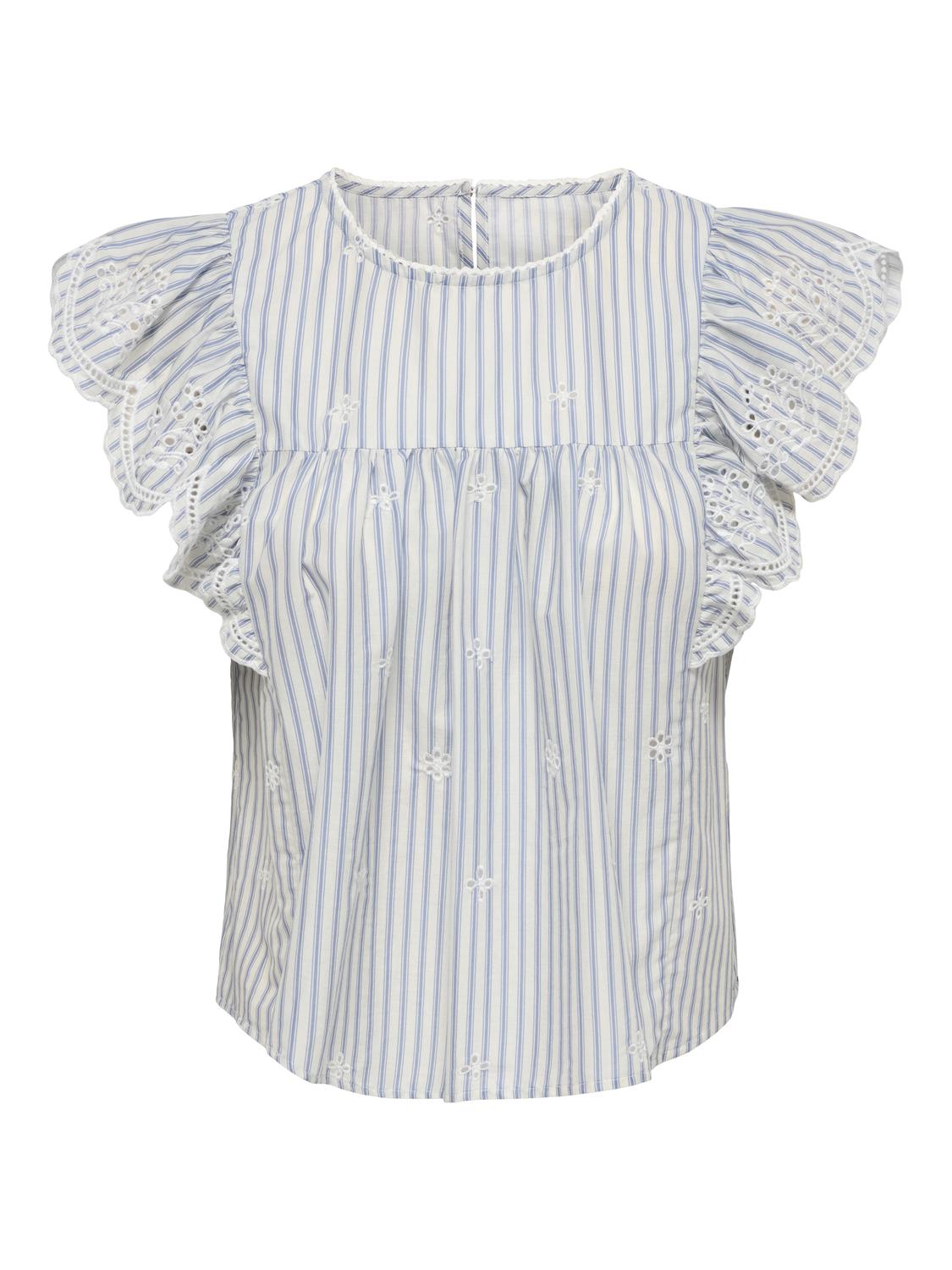 STUSEVILLA S/L EMB FLOUNCE TOP WVN