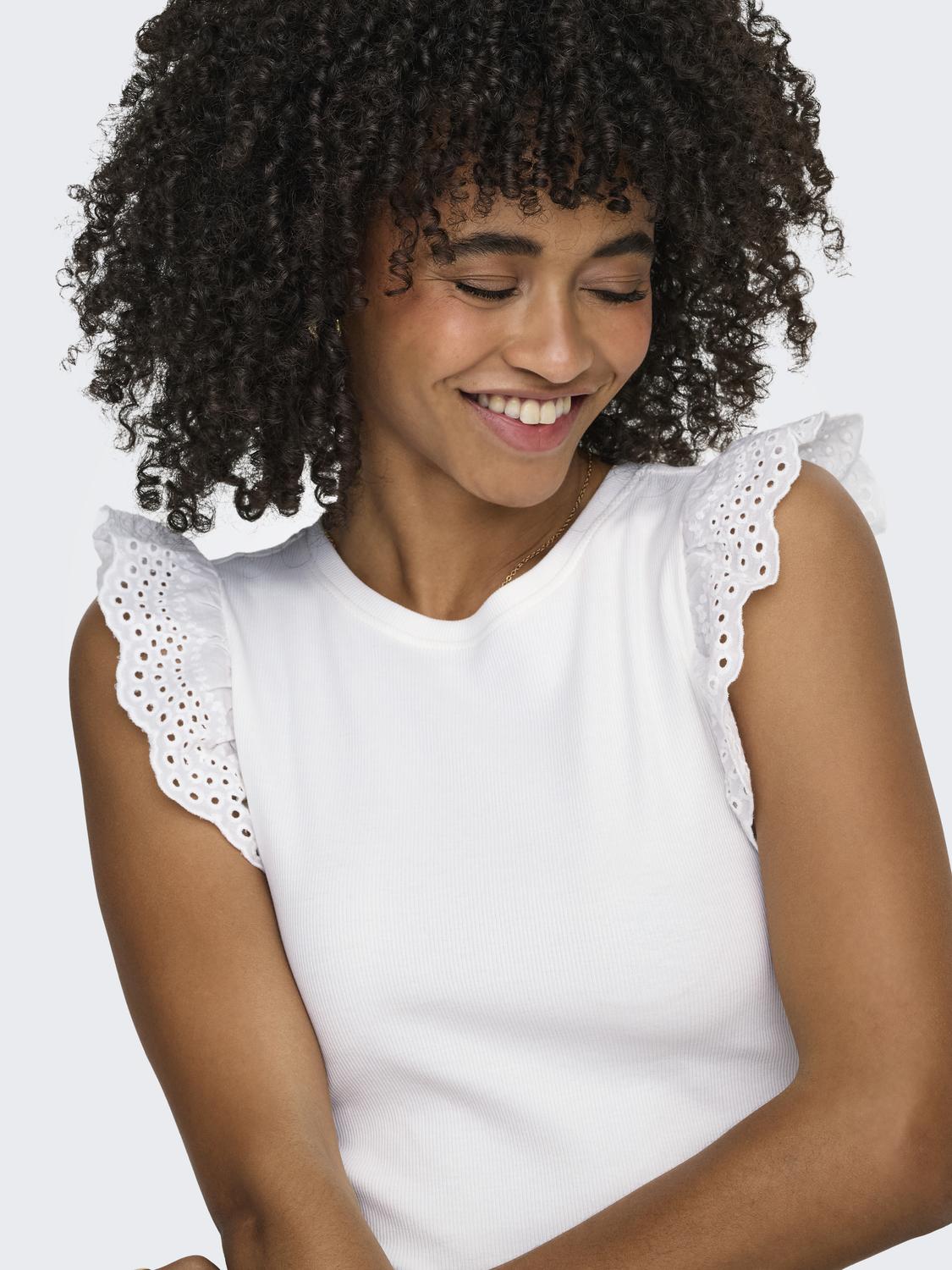 ONLMATHILDA S/L LACE DETAIL TOP JRS NOOS