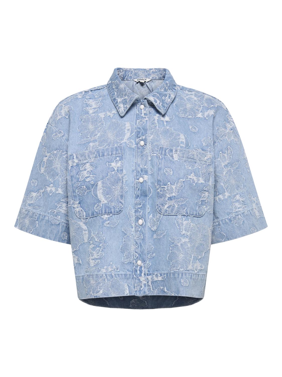 ONLCLEO-AUDE SS JAQUARD DNM SHIRT QYT