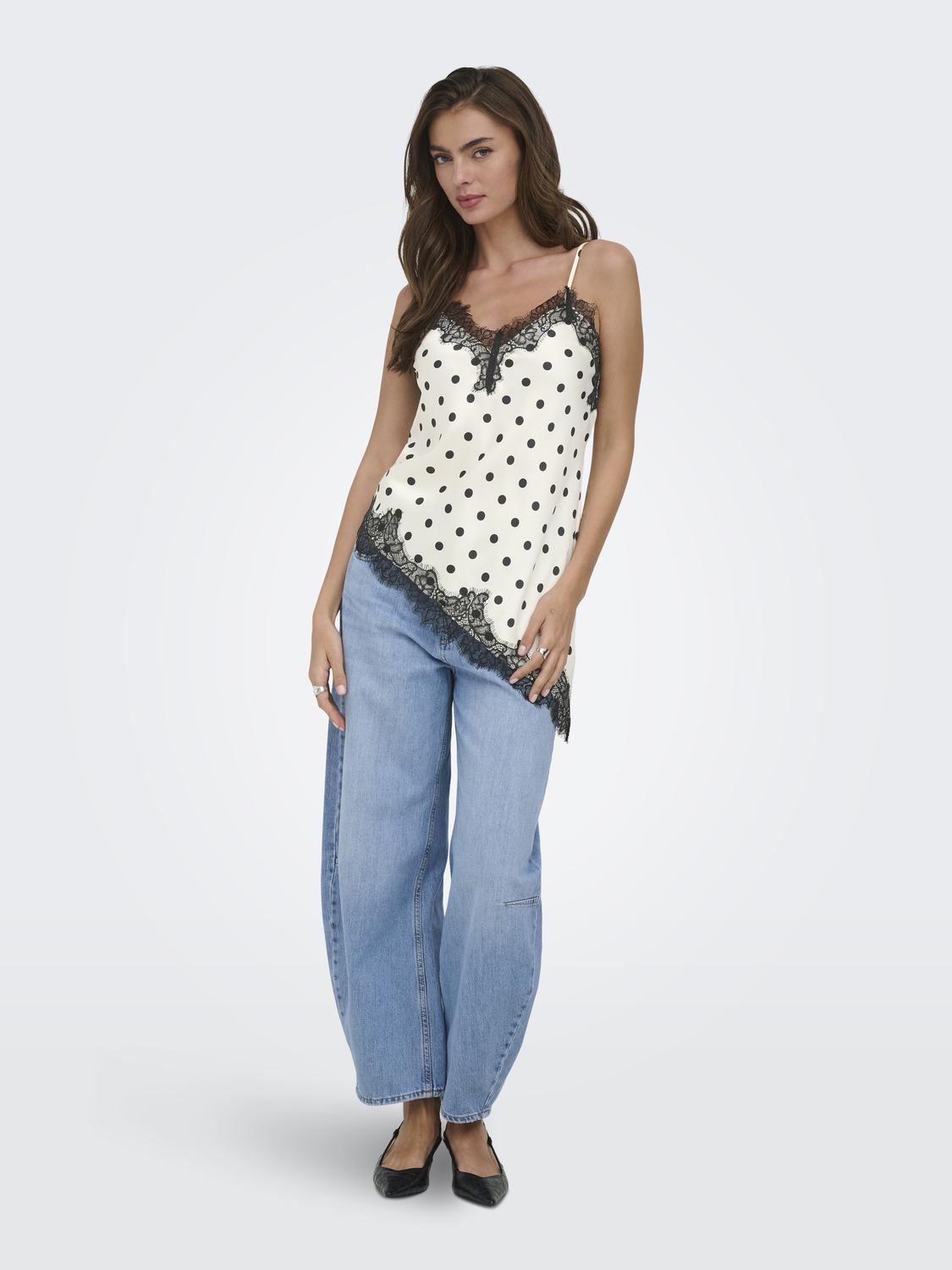 ONLBELLA STRAP SATIN LACE TOP WVN EX - 6