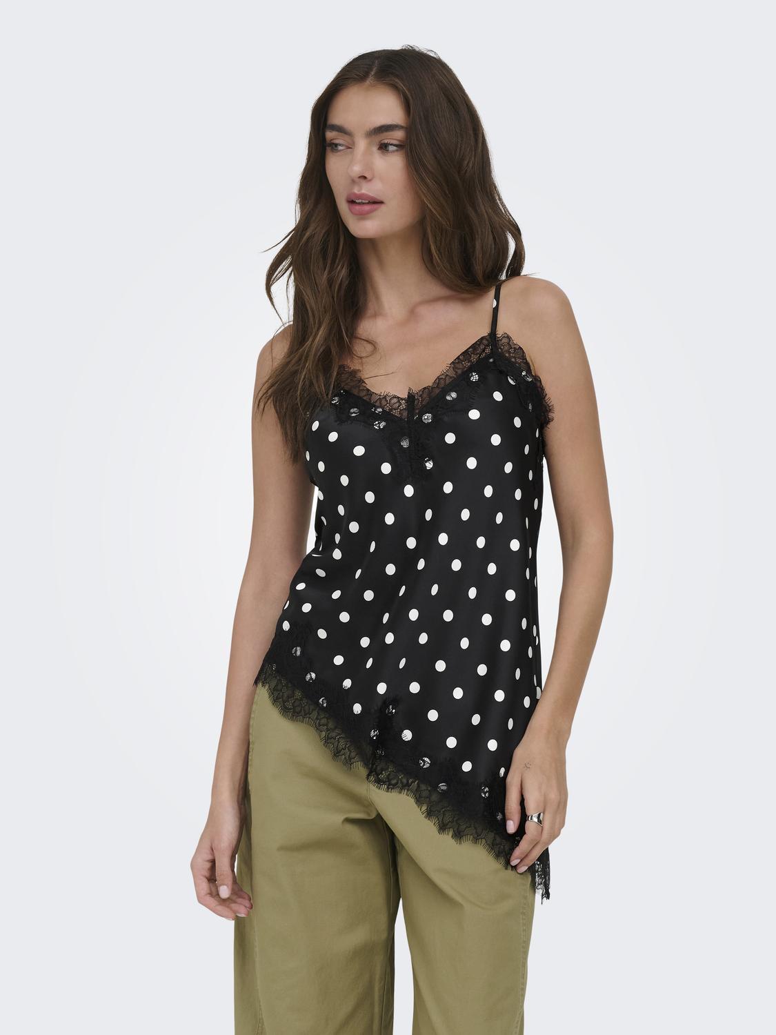 ONLBELLA STRAP SATIN LACE TOP WVN EX