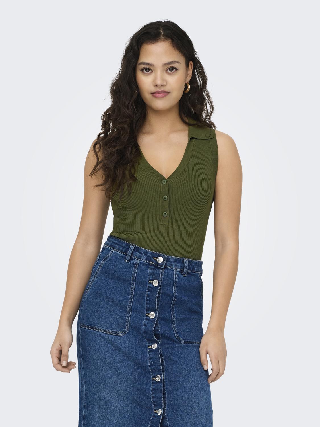 JDYNANNA S/L COLLAR TOP KNT