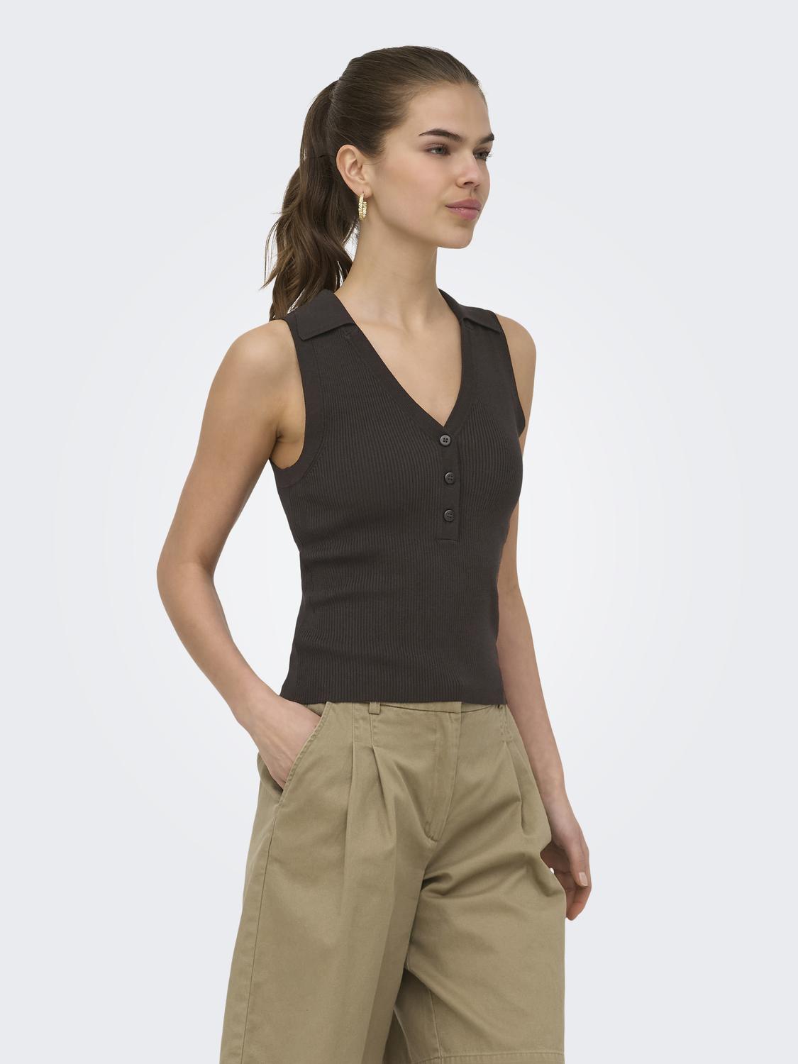 JDYNANNA S/L COLLAR TOP KNT