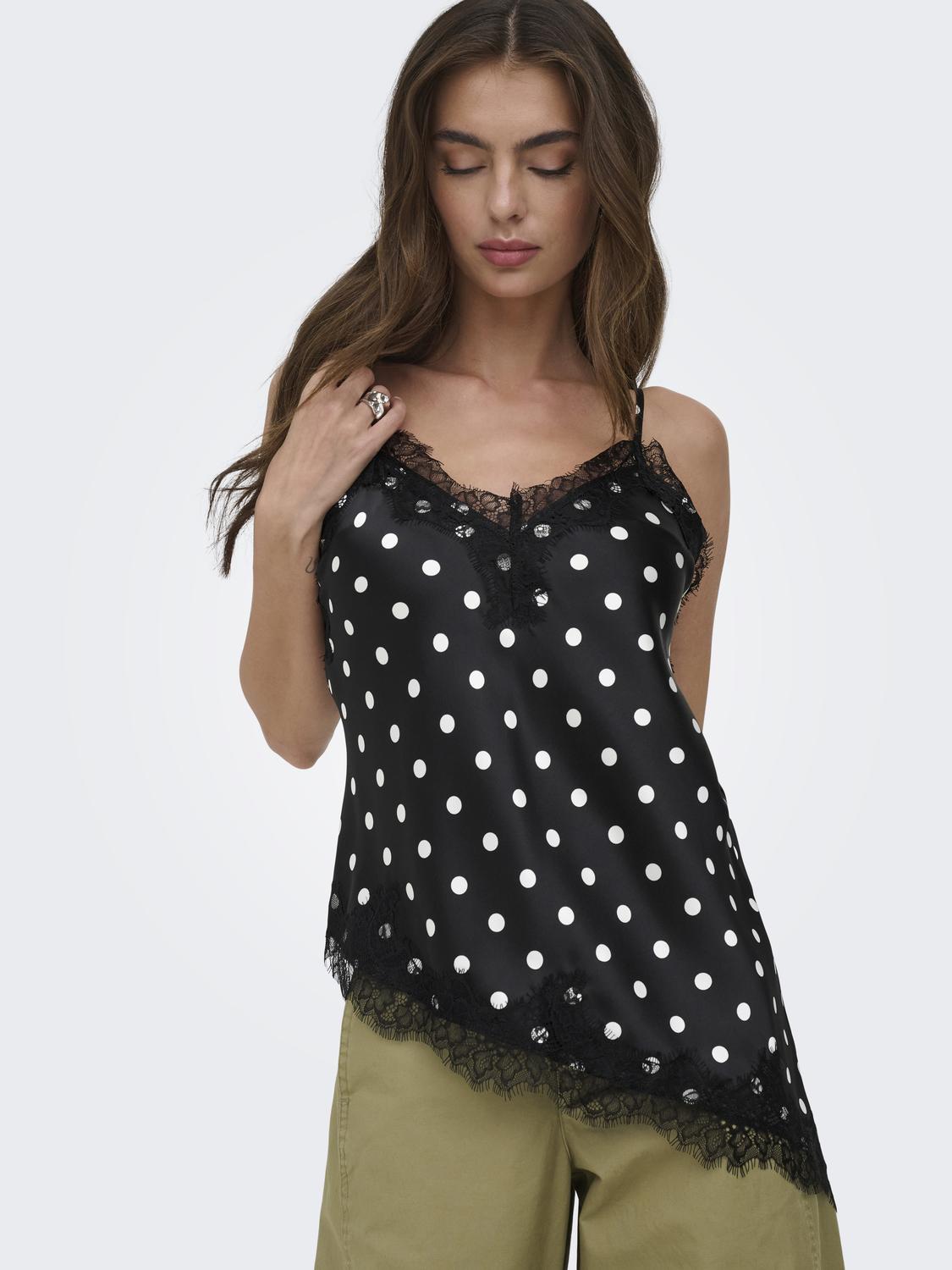 ONLBELLA STRAP SATIN LACE TOP WVN EX - 4