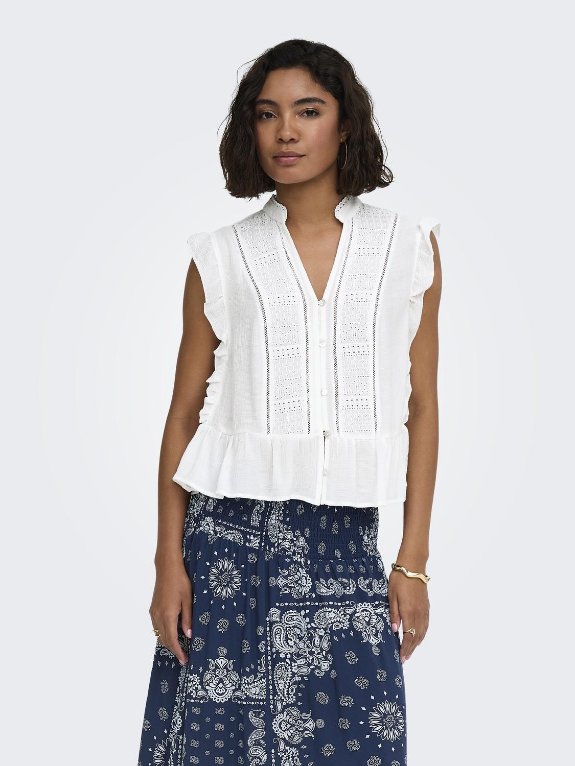 ONLHENNY S/L FRILL BUTTON TOP NOOS WVN