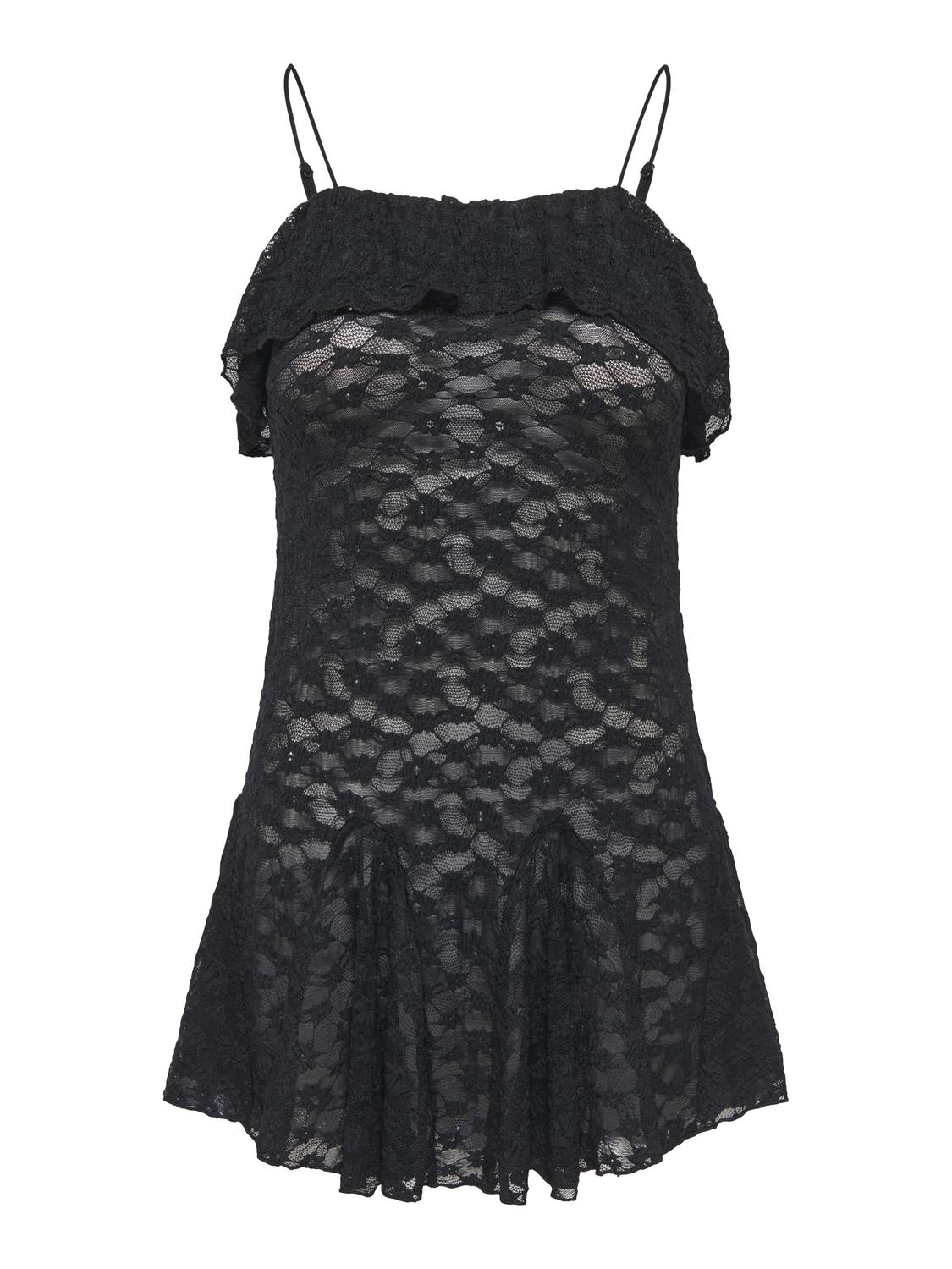 STUSIA STRAP LACE FLOUNCE LONG TOP JRS
