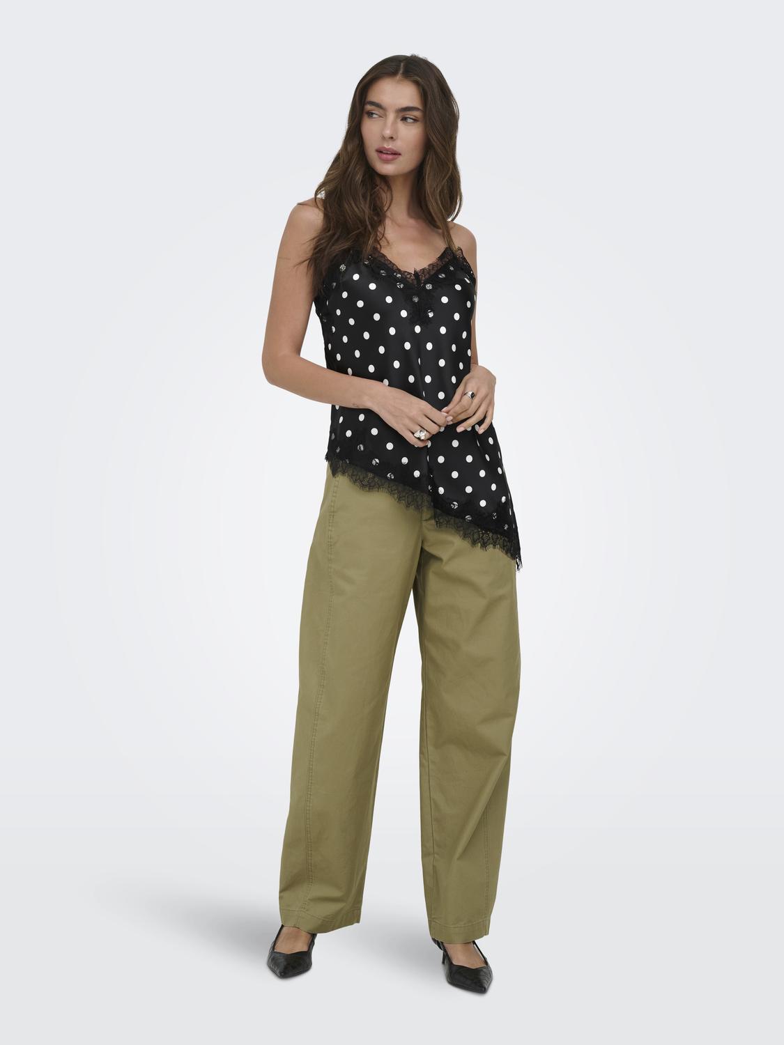ONLBELLA STRAP SATIN LACE TOP WVN EX - 6