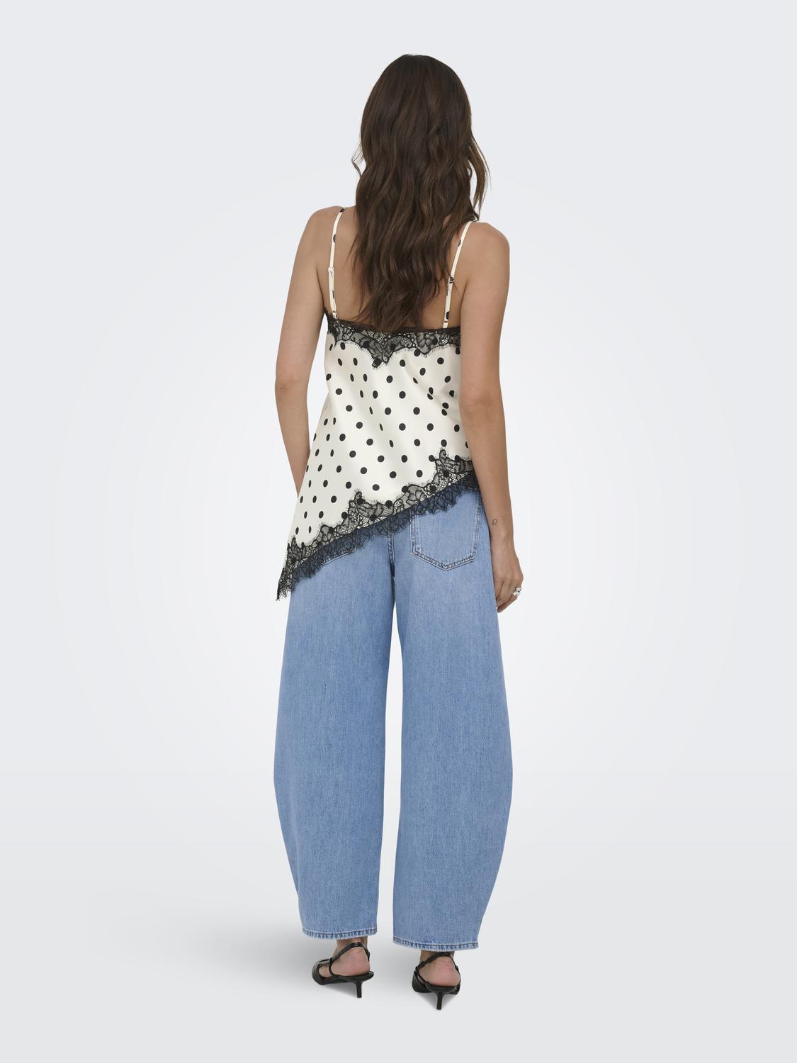 ONLBELLA STRAP SATIN LACE TOP WVN EX - 2