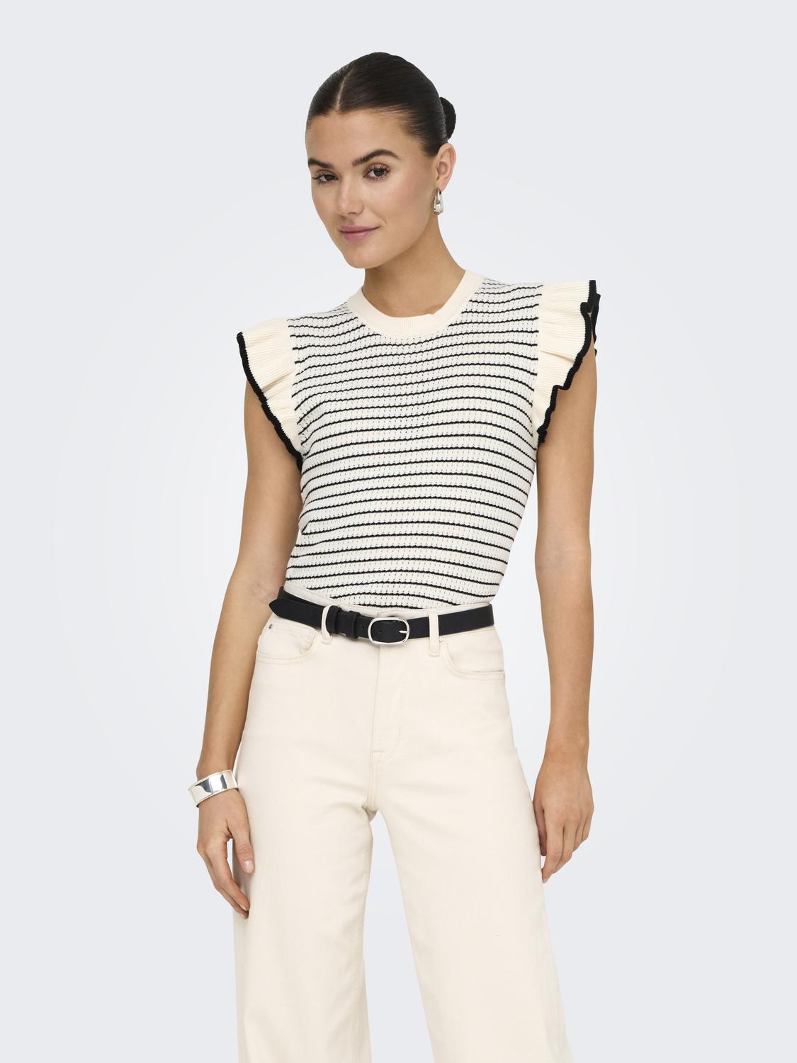 JDYCARICE S/L FRILL PULLOVER KNT NOOS