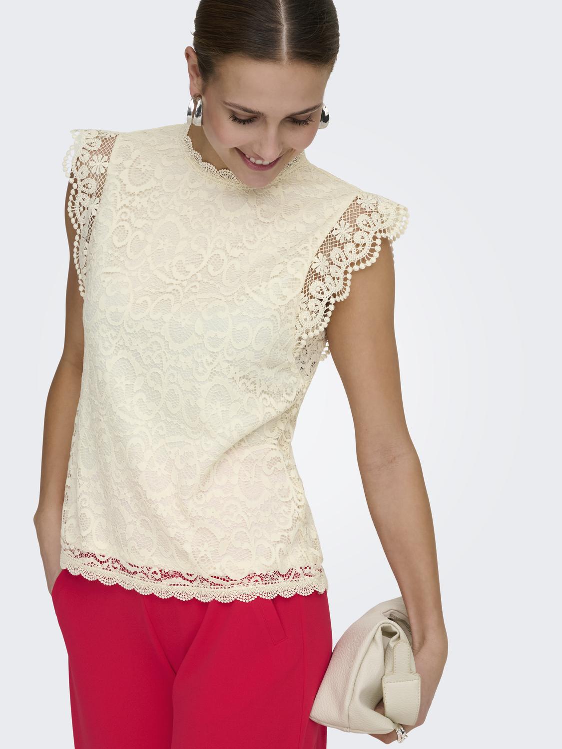 JDYLOTAS S/L LACE TOP JRS NOOS - 5