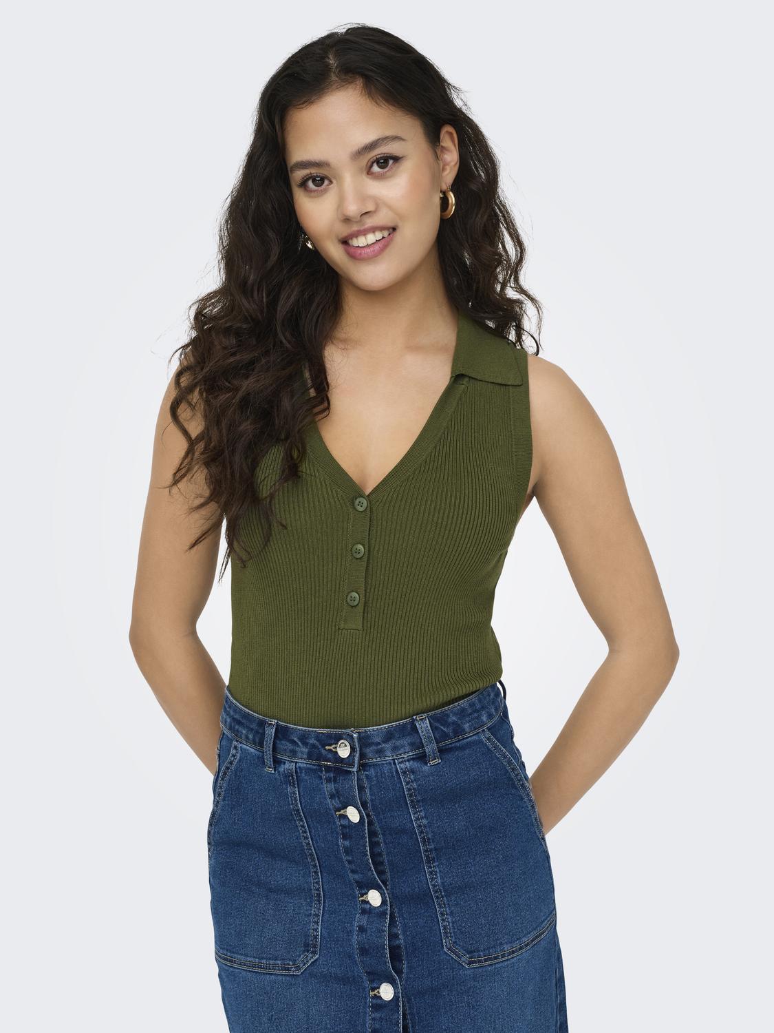 JDYNANNA S/L COLLAR TOP KNT - 4
