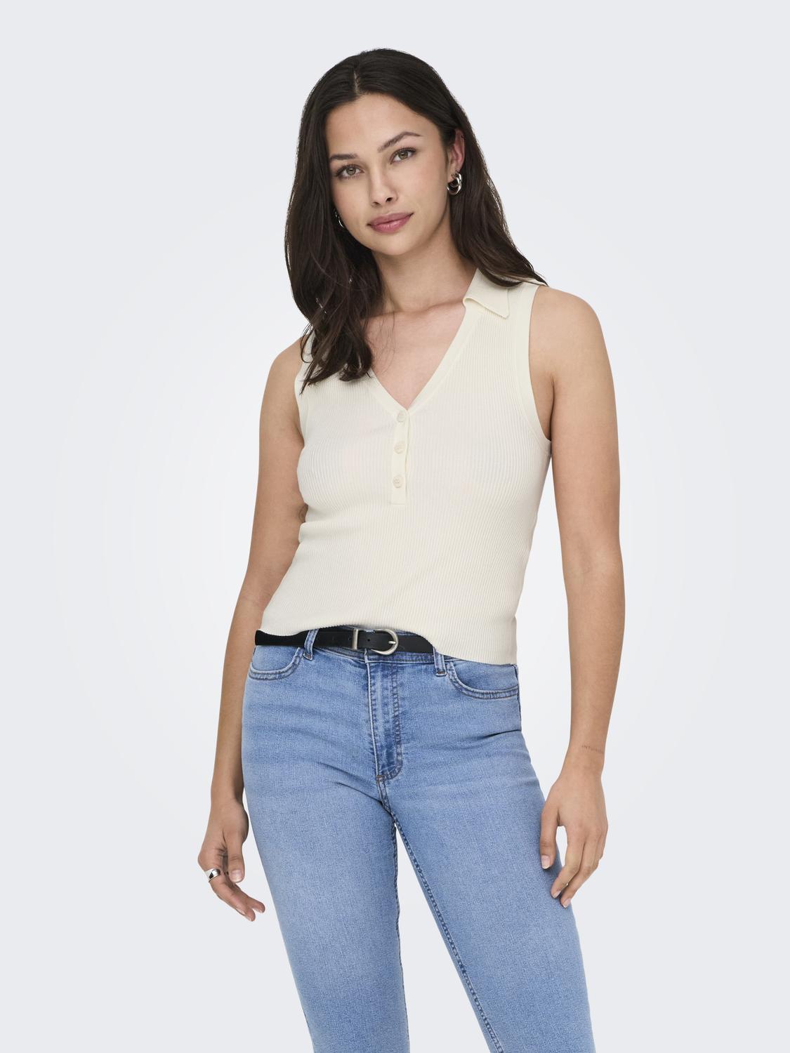 JDYNANNA S/L COLLAR TOP KNT