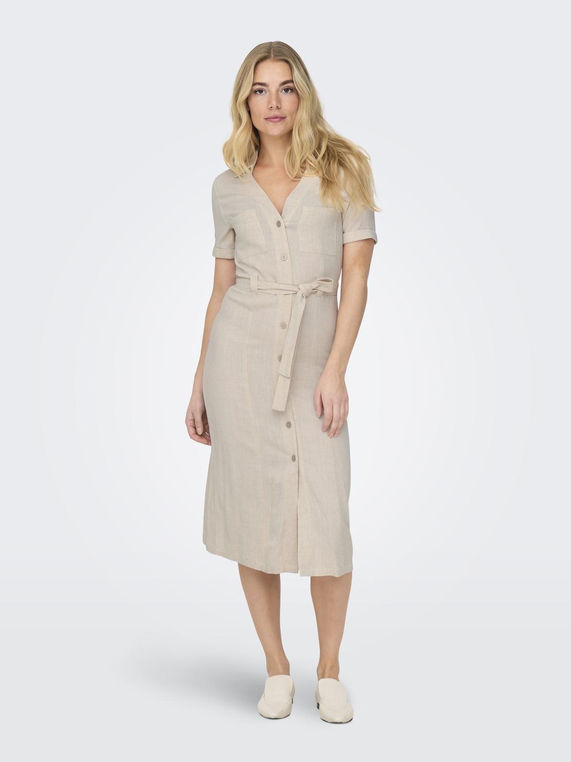 ONLSIESTA SS LIN BL SHIRT DRESS PNT NOOS - 6