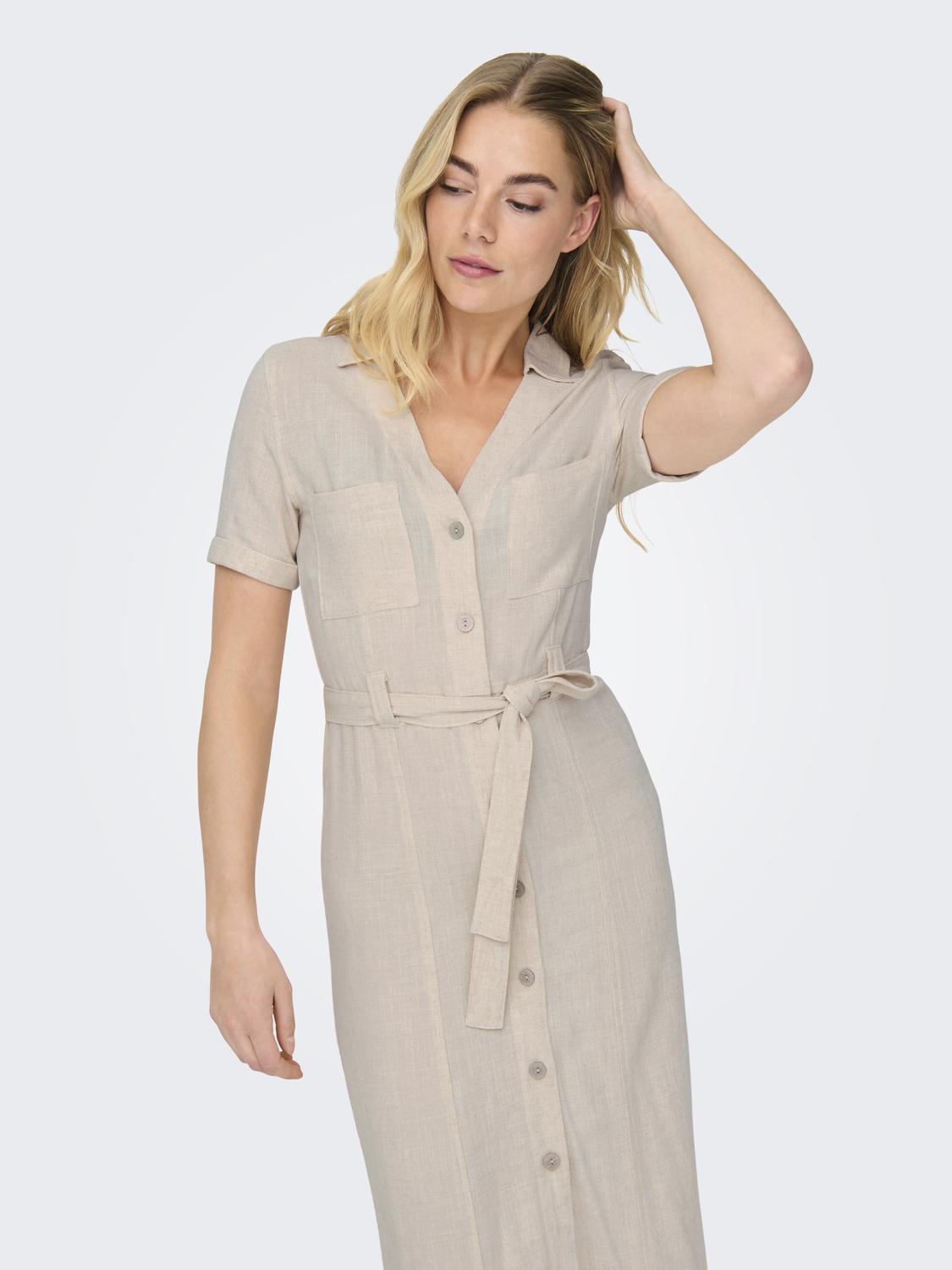 ONLSIESTA SS LIN BL SHIRT DRESS PNT NOOS - 5