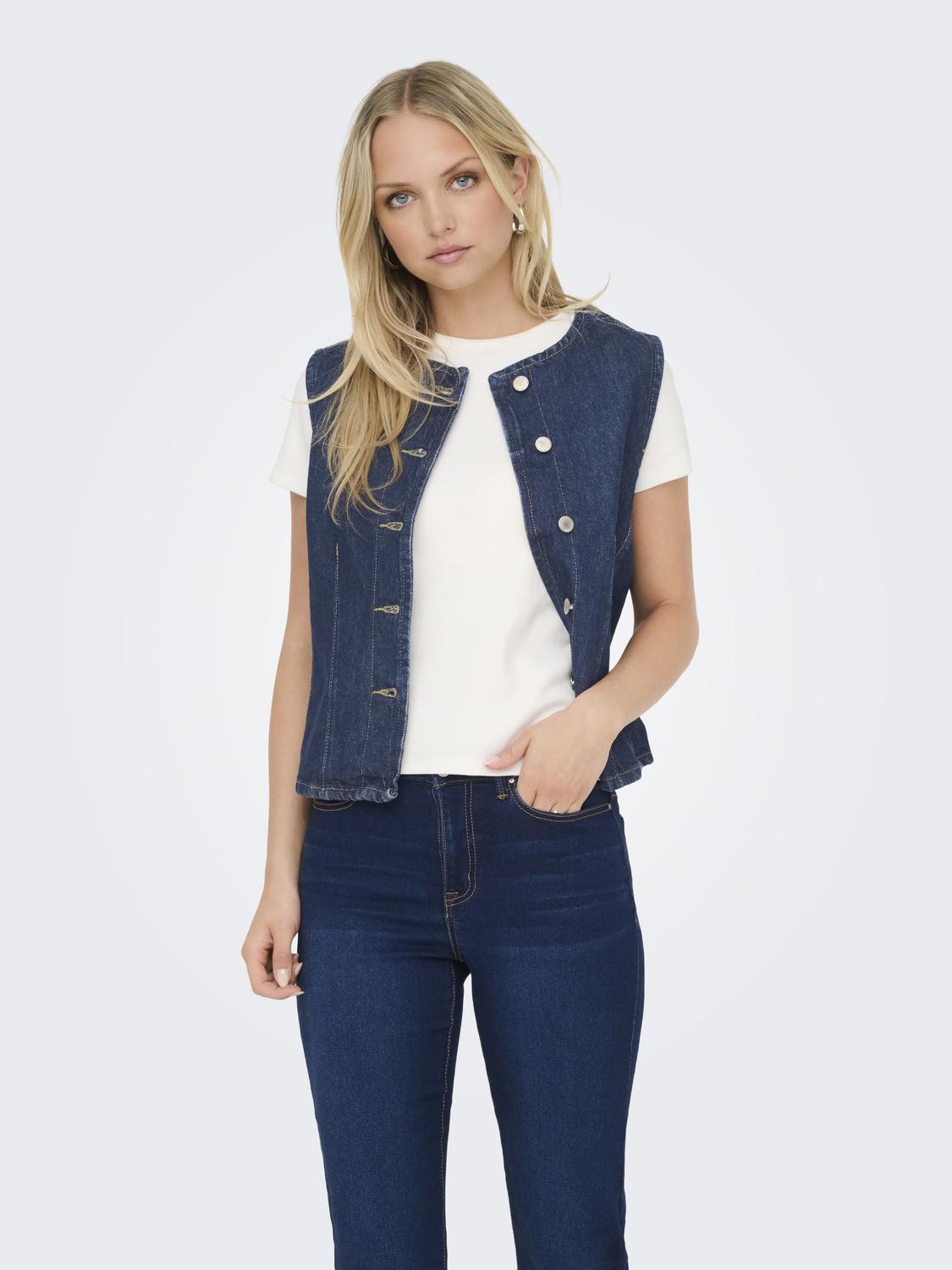 ONLAYA S/L FITTED DNM WAISTCOAT TAI