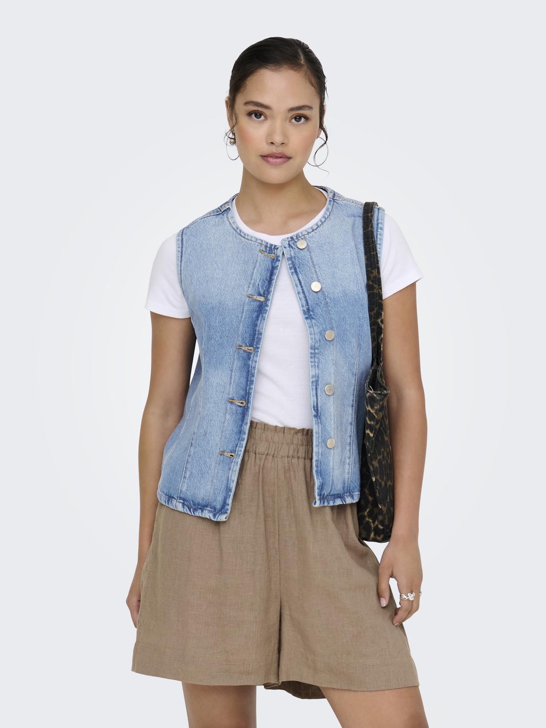ONLAYA S/L FITTED DNM WAISTCOAT TAI