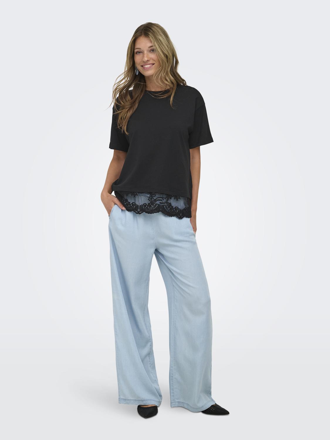 ONLVIVVI S/S LACE BOTTOM TOP JRS NOOS - 6