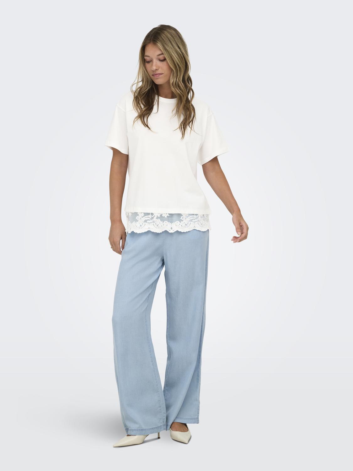 ONLVIVVI S/S LACE BOTTOM TOP JRS NOOS - 6