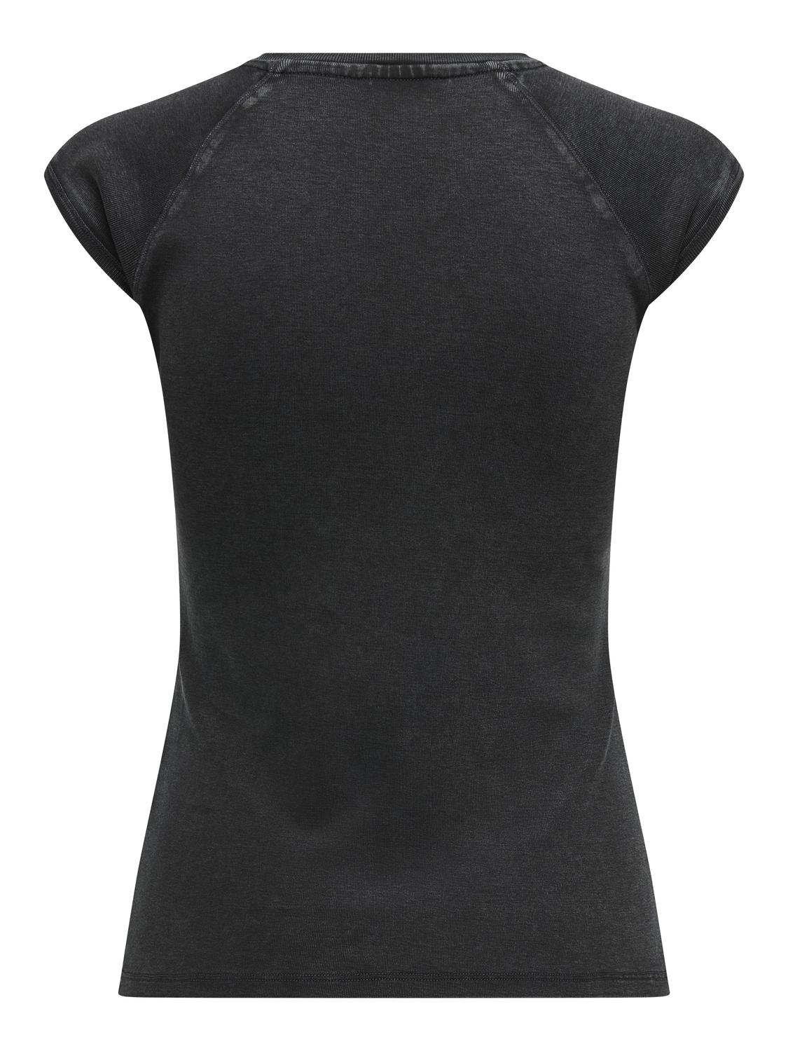 PGMAYA Basic O-hals top med korte ærmer - 2