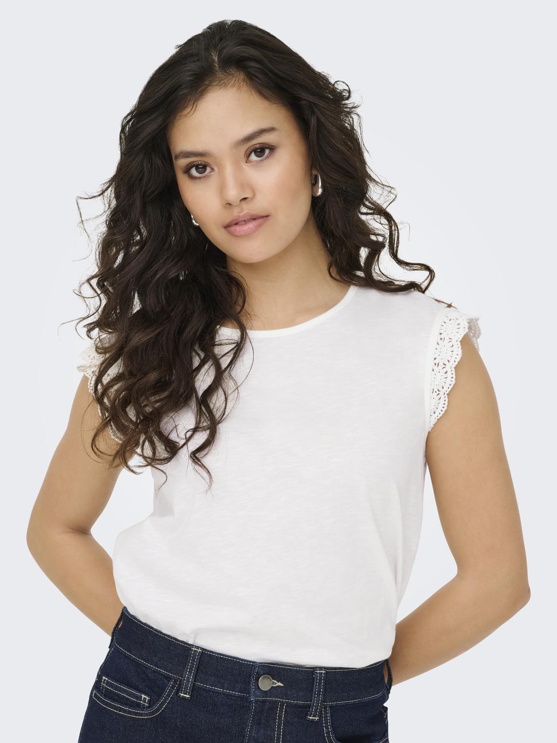 JDYSALVA LIFE S/L CROCHET TOP JRS NOOS