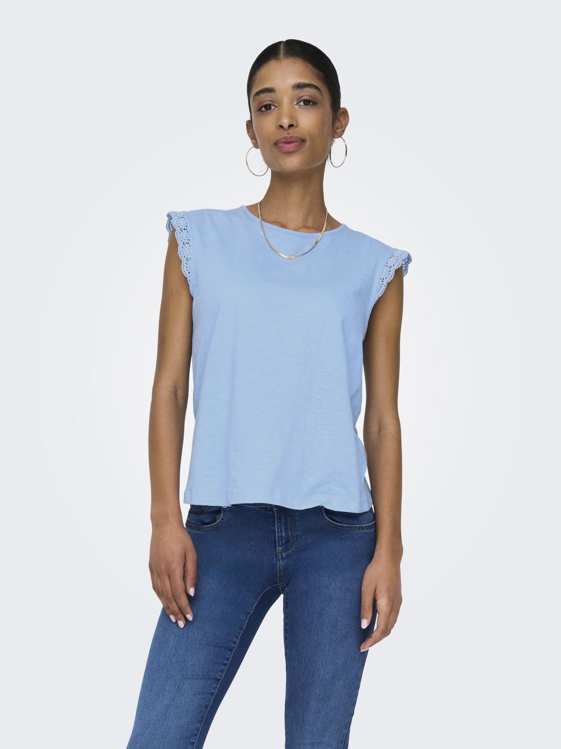 JDYSALVA LIFE S/L CROCHET TOP JRS NOOS