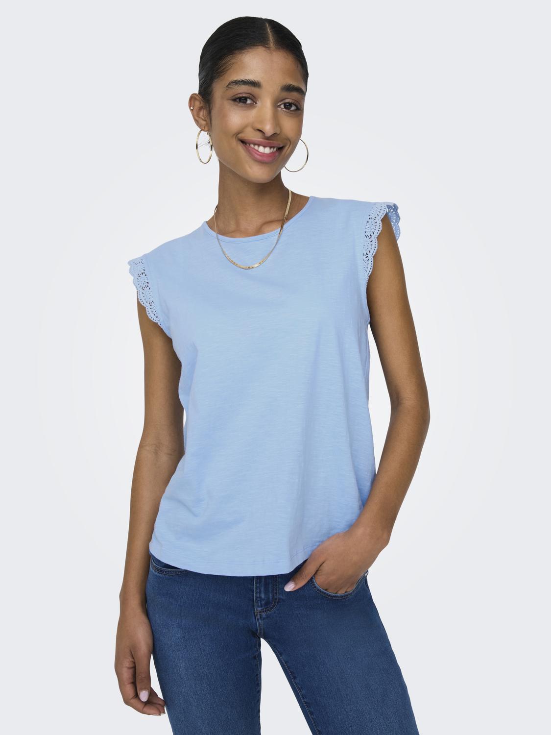 JDYSALVA LIFE S/L CROCHET TOP JRS NOOS