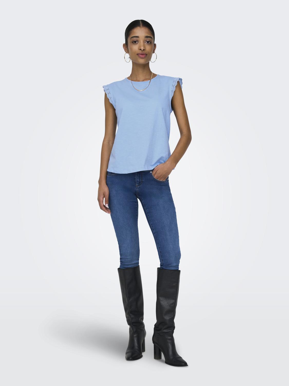 JDYSALVA LIFE S/L CROCHET TOP JRS NOOS