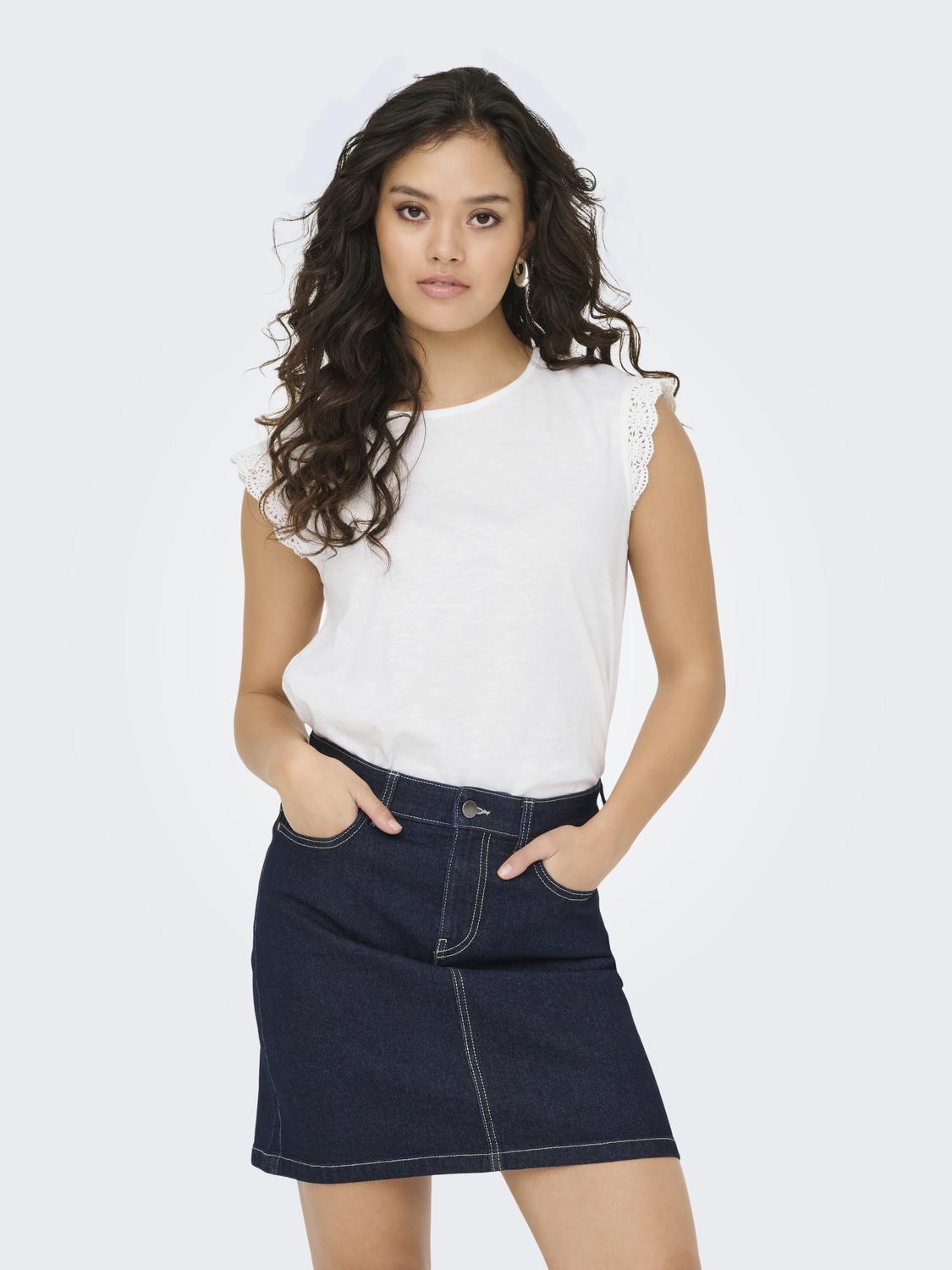 JDYSALVA LIFE S/L CROCHET TOP JRS NOOS