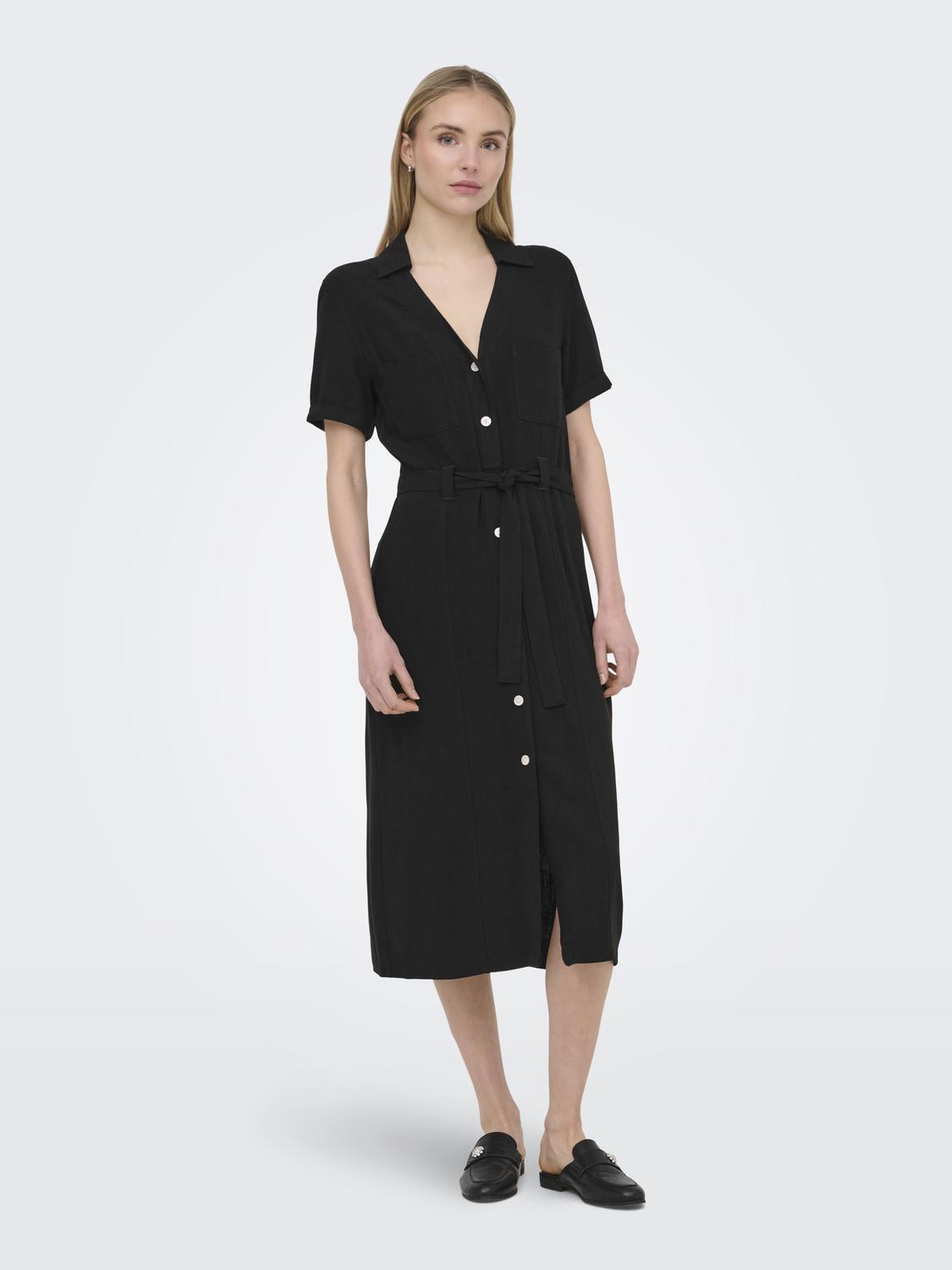 ONLSIESTA SS LIN BL SHIRT DRESS PNT NOOS
