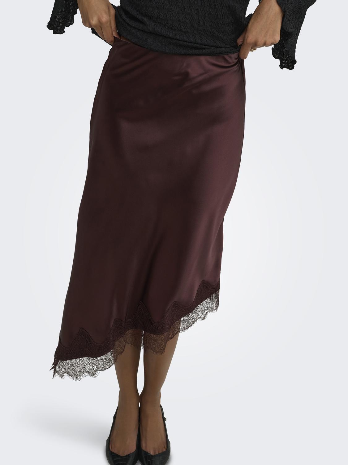 ONLBELLA SLANTED SATIN LACE SKIRT WVN - 5