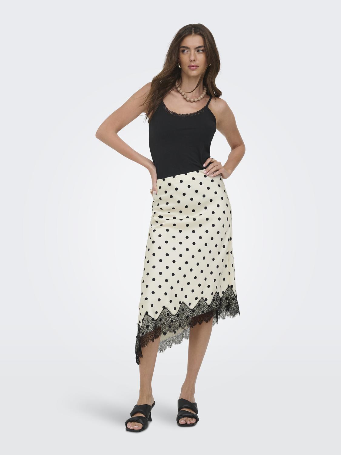 ONLBELLA SLANTED SATIN LACE SKIRT WVN - 6