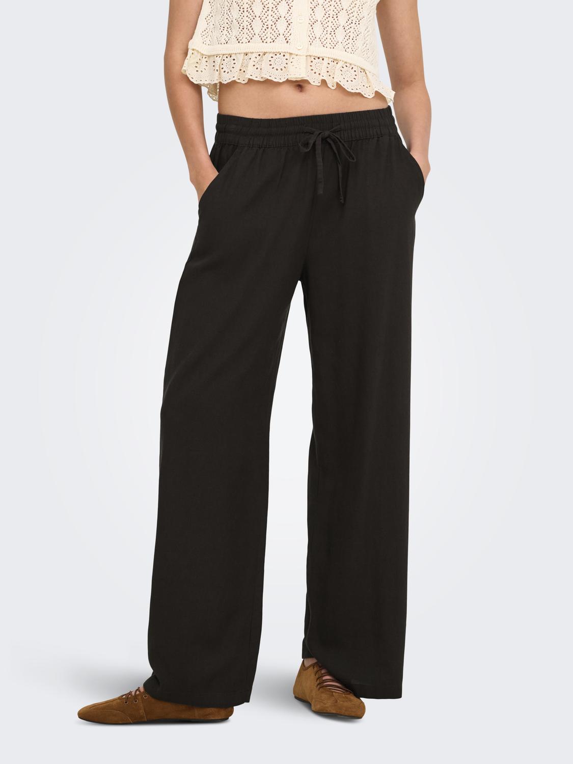 JDYSAY Hose mit weitem Bein mit hohem Bund für den Alltag